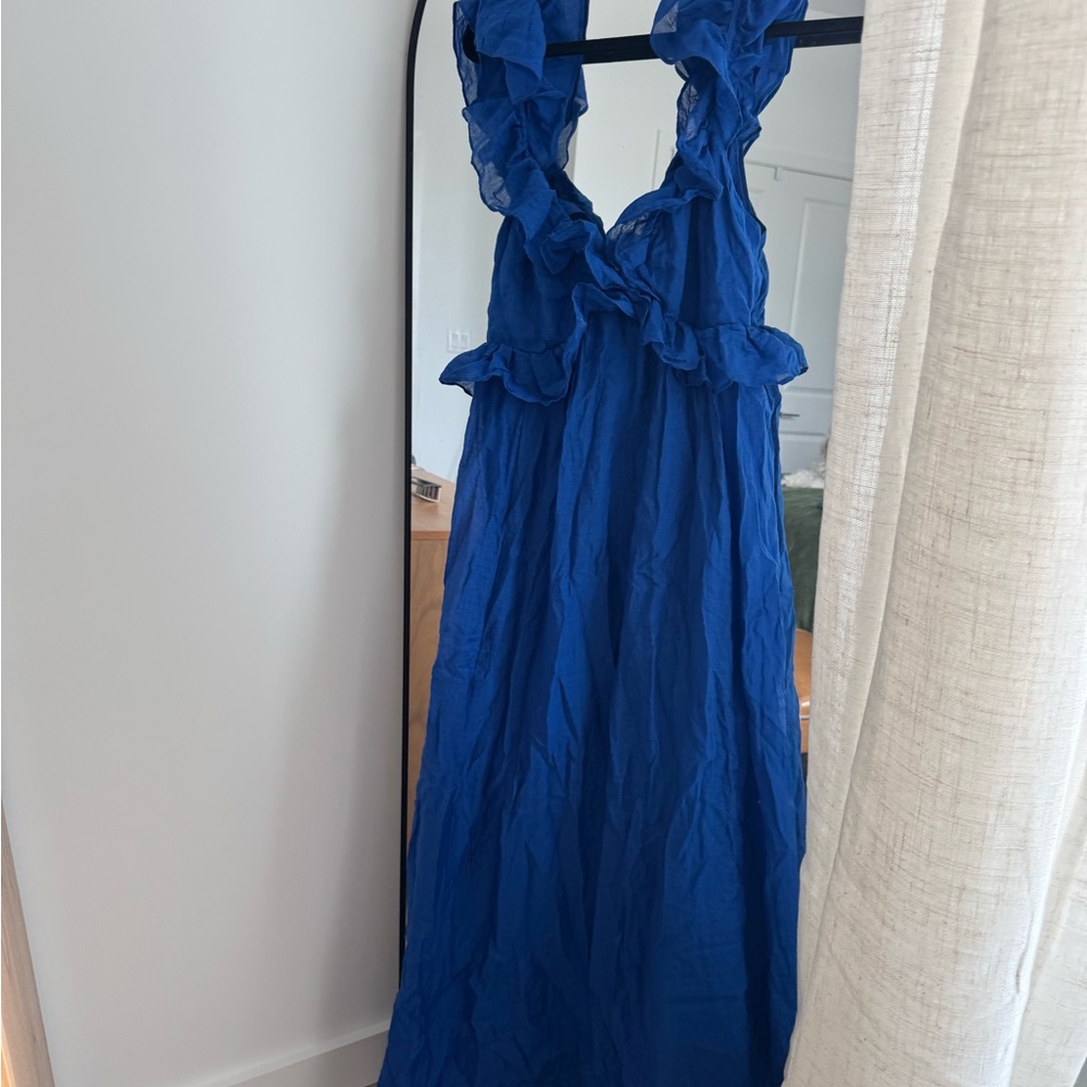Blue Ruffled Summer Dress